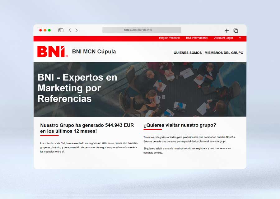 BNI MCN Cúpula Marketing por Referencias expositor FMY